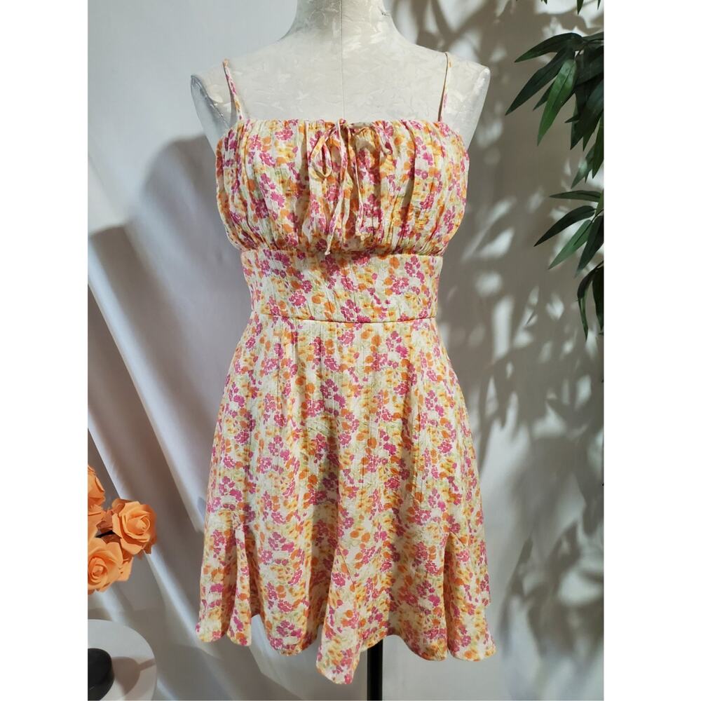 Miami Francescas Y2K Milkmaid Floral Dress Junior Size M Fairy Cottage Prairie